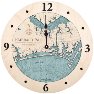 Custom Nautical Map Wall Clock 12”