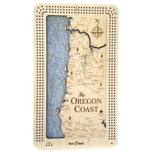 Custom Nautical Map Cribbage Board - Rectangular