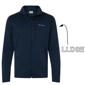Collegiate Navy Colored Men's Columbia Fleece Jacket with White Luxe Logo
