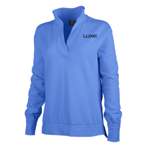 Lake Blue Women's Coastal Sweatshirt with Black Luxe Logo