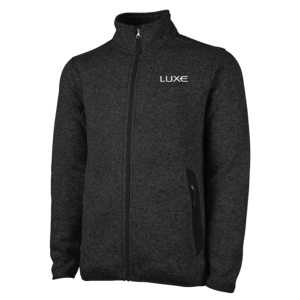 Black Heather Colored Jacket with Black Luxe Logo