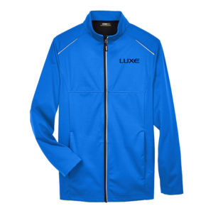 True Royal Colored Men's Rain Jacket with Black Luxe Logo