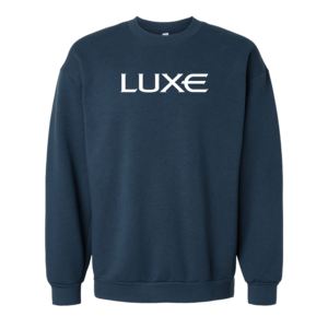 Sea Blue Colored Men's Crewneck Sweatshirt with White Luxe Logo