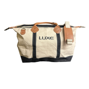 Weekender Duffle Bag with the Luxe Logo Embroidered between the handles